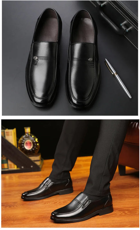 Men's Leather Formal Business Shoes for Casual Work and Comfort